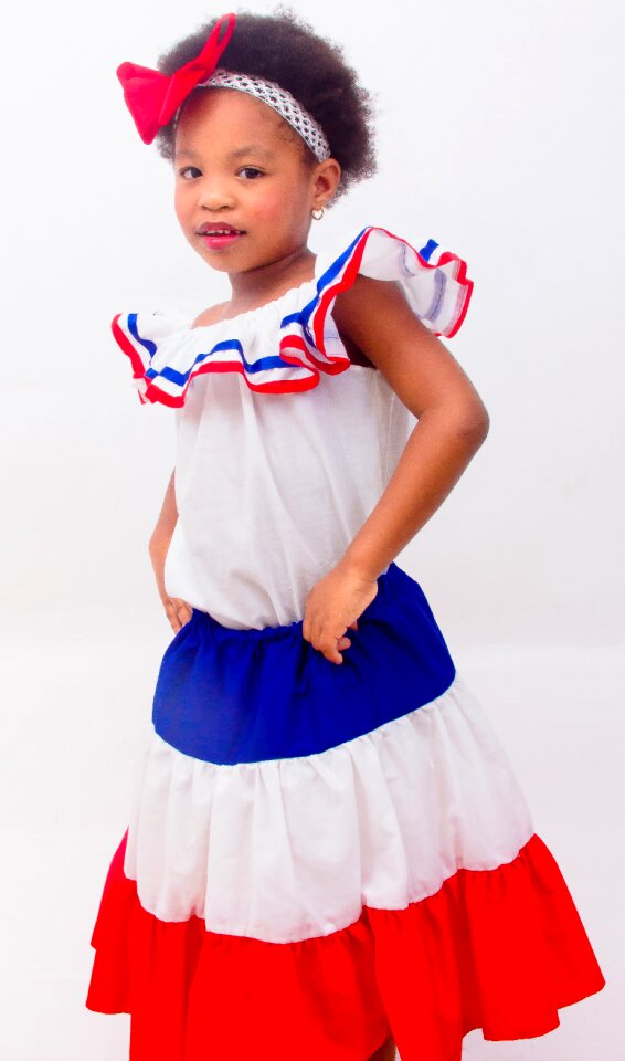 Dominican republic colors red with blue