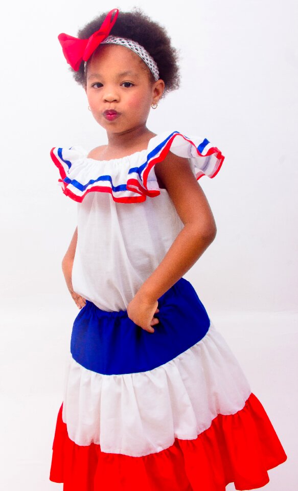 Dominican republic colors red with blue