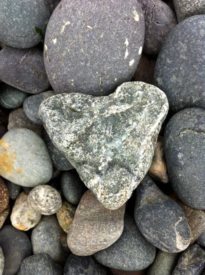 Stones gray heart