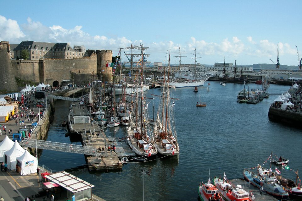 Port of brest old boats gathering marine
