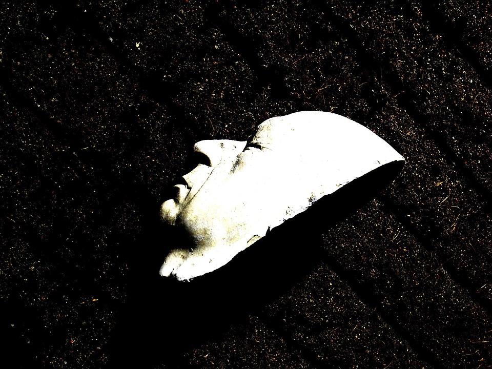 Head plaster sculpture