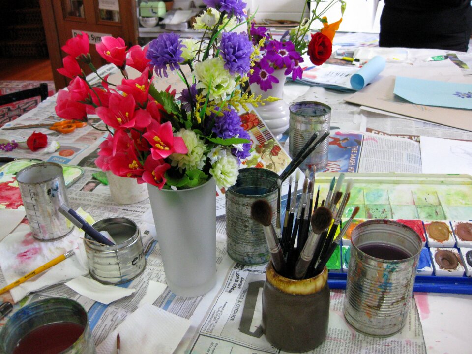 Arrangement vase colorful