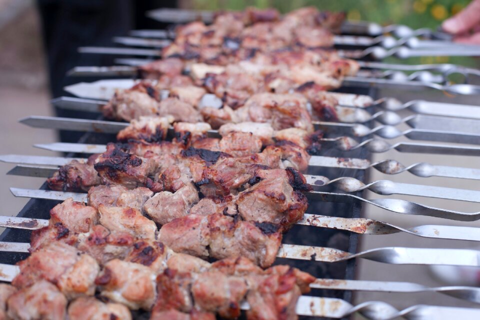 Food tasty meat skewer photo