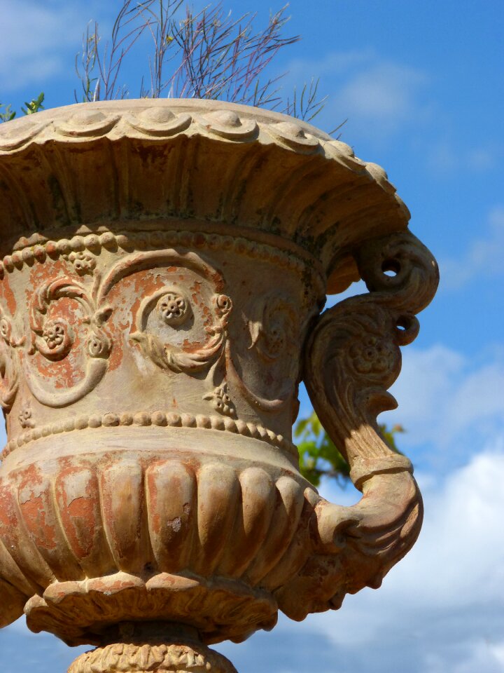 Terracotta old flowerpot