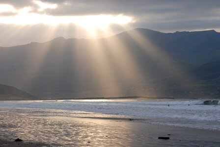 Beach sunset sunrays