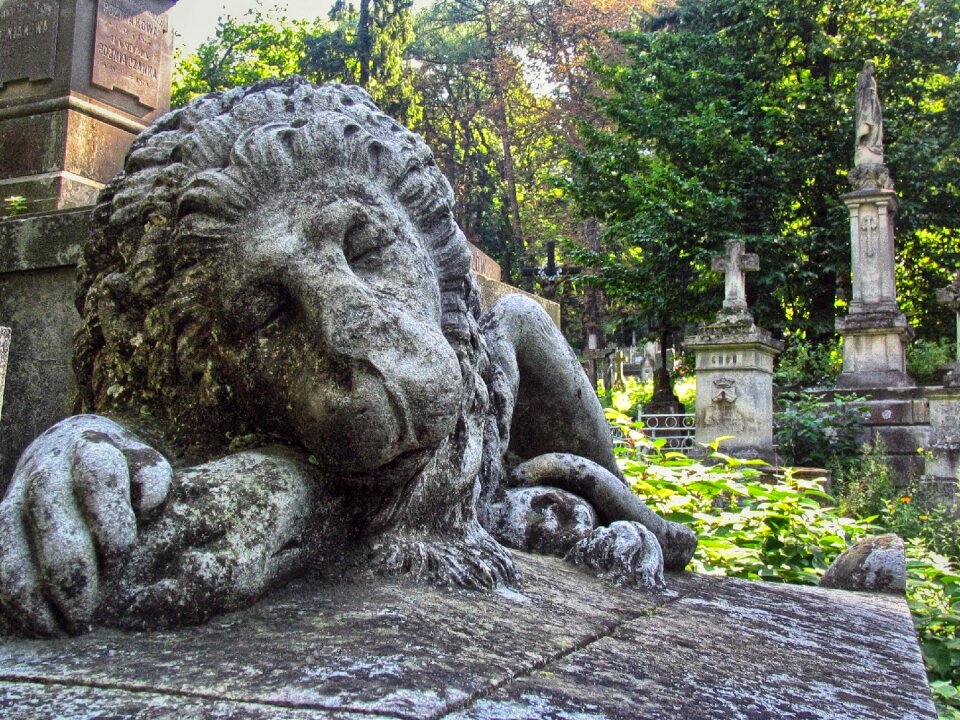 Necropolis lions the tomb of