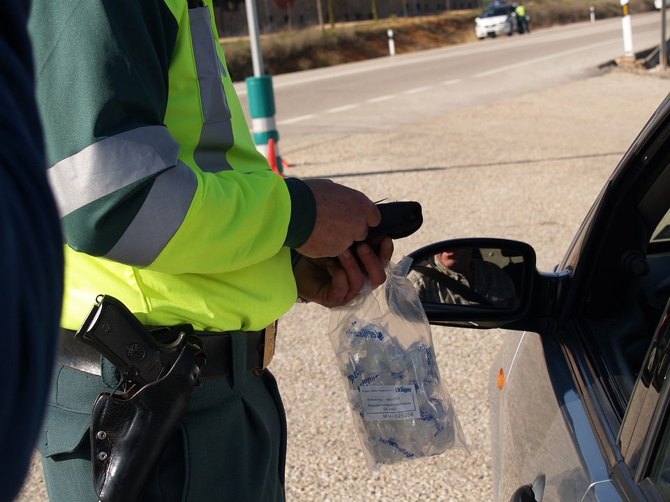 Civil guard breathalyzer test driver