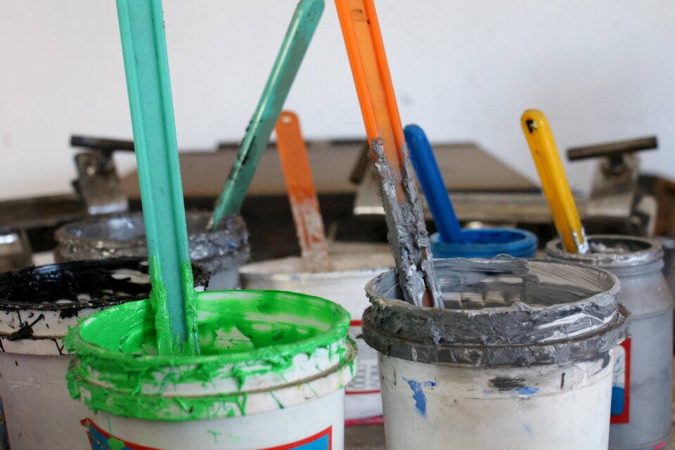 Grey boat screen printing
