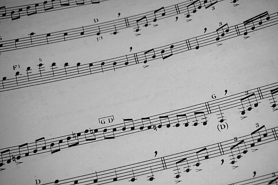 Music sheet melody music notes