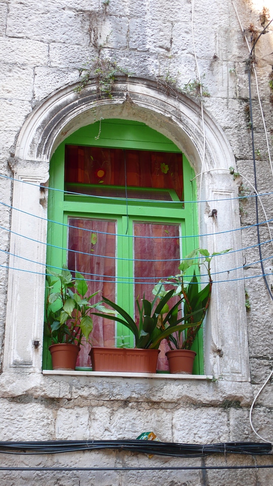 Green window in split croatia