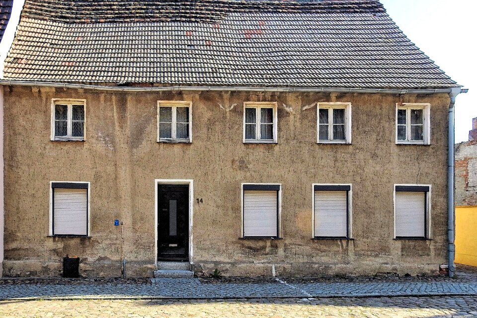 Dilapidated shabby house entrance