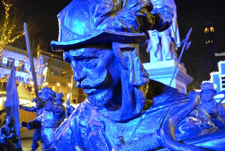 Sculpture blue night watchman photo