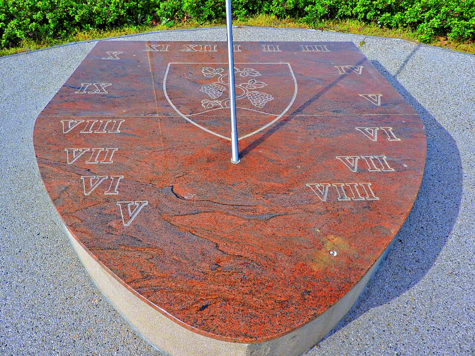 Sundial marble slab roman numbers