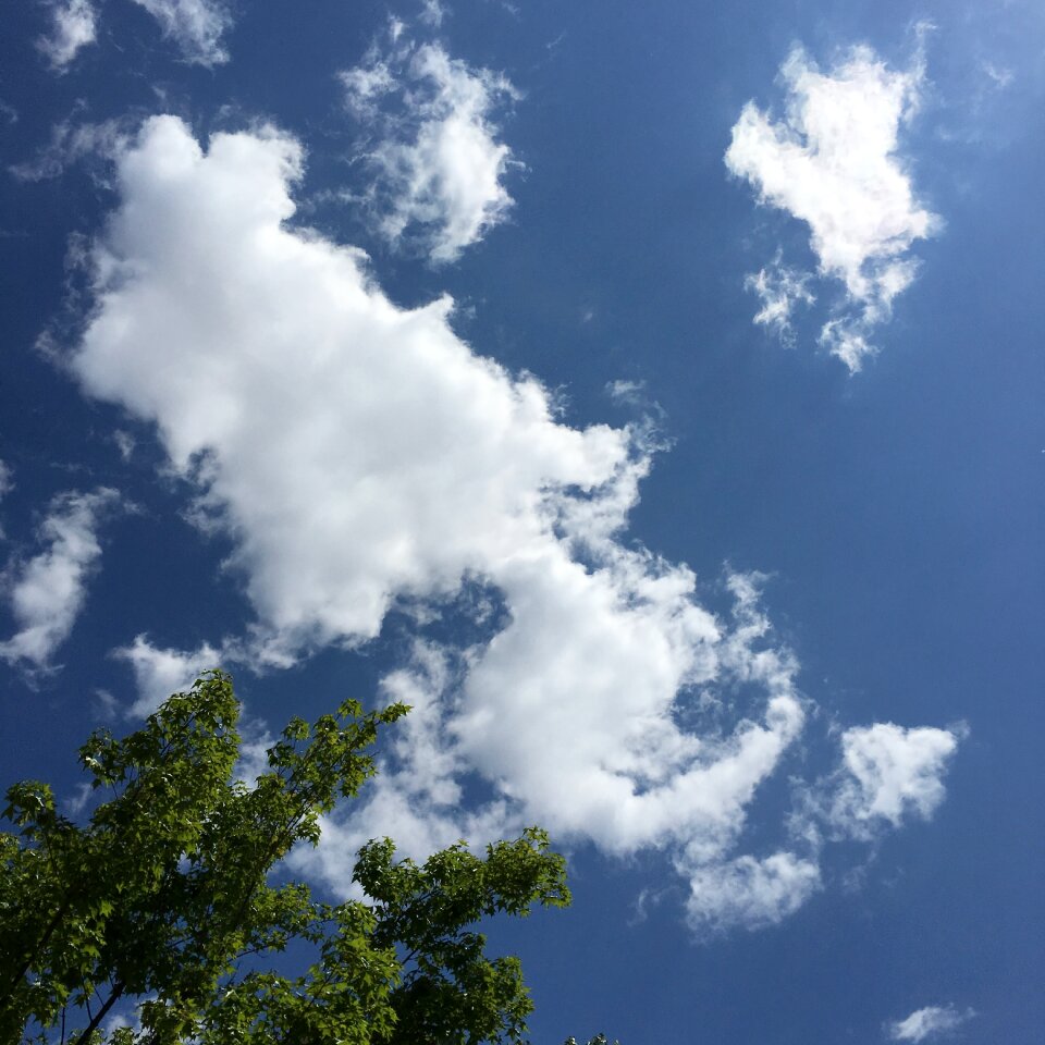 Blue sky and white clouds good weather blue skies