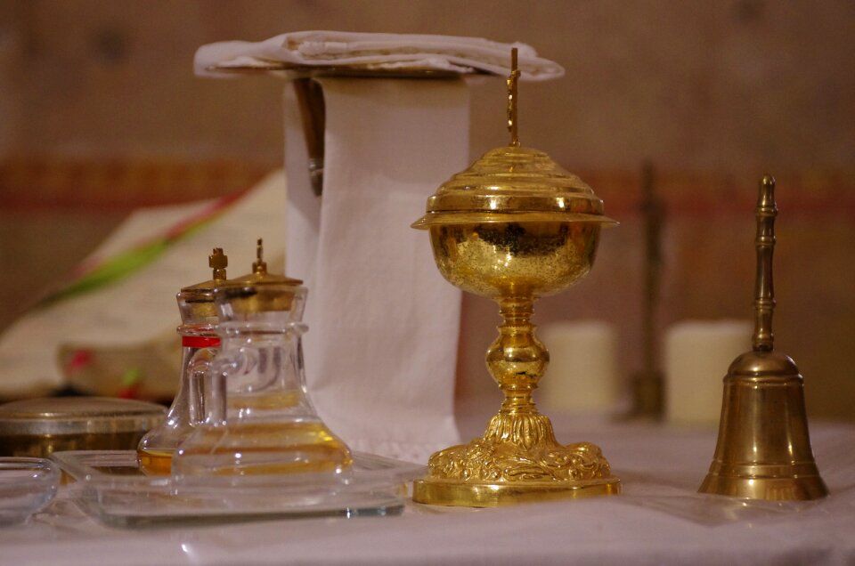 Church chalice altar