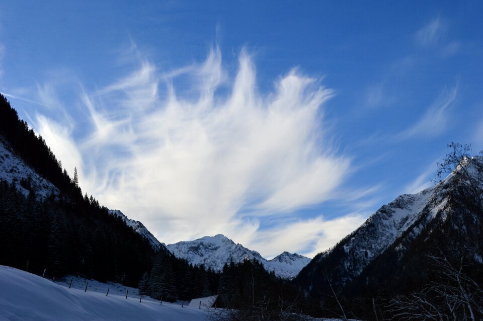 Cloud snow landscape