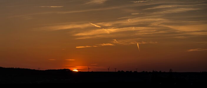 Evening sky afterglow setting sun