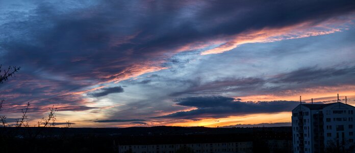 Evening sky clouds sunset photo