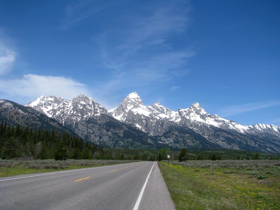 Blue sky mountains