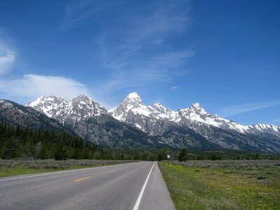 Blue sky mountains