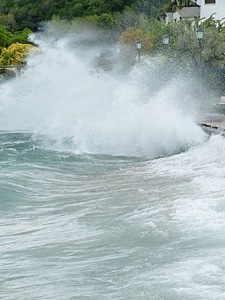 Winter storm lake spray photo