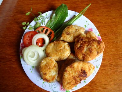 Fried fish kitchen plate photo