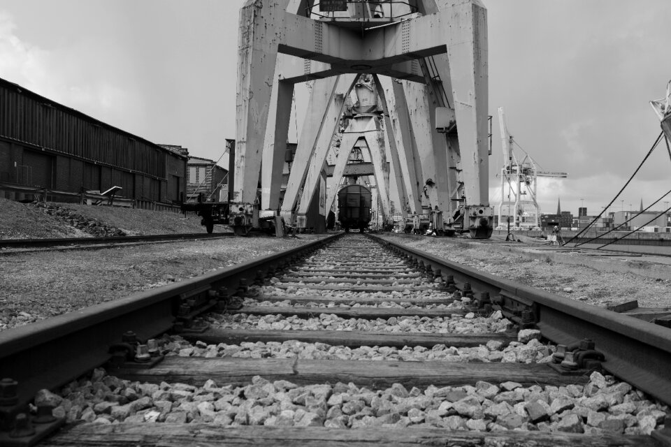 Hamburg railway system harbour crane