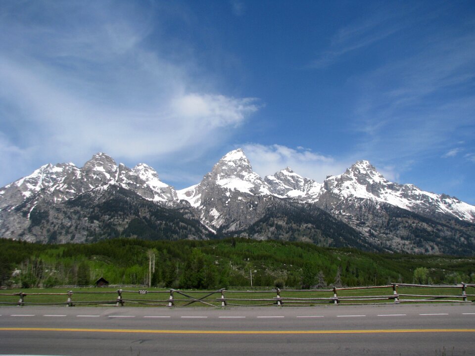Blue sky mountains