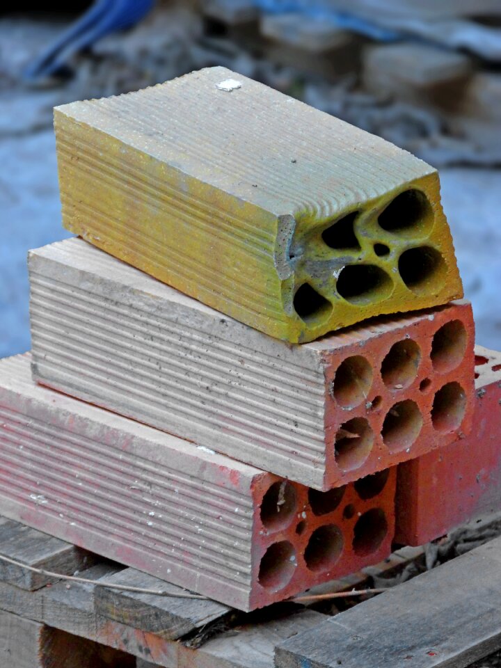 Bricks terracotta melted