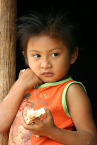 Crafts girl thinking