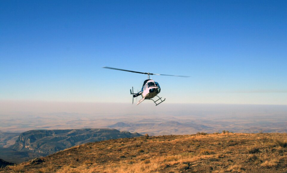 Helicopter sky grass