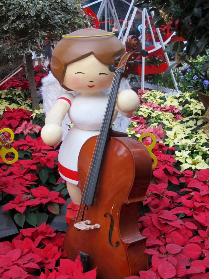Christmas tree angel with cello