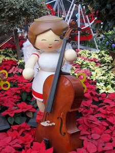 Christmas tree angel with cello photo