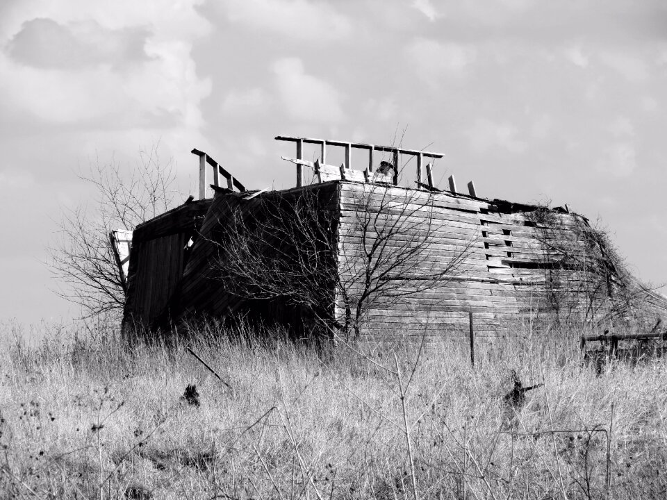 Destruction ruined old