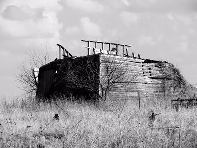 Destruction ruined old
