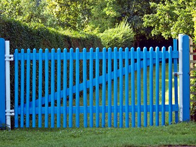 Garden gate flowers hedge photo