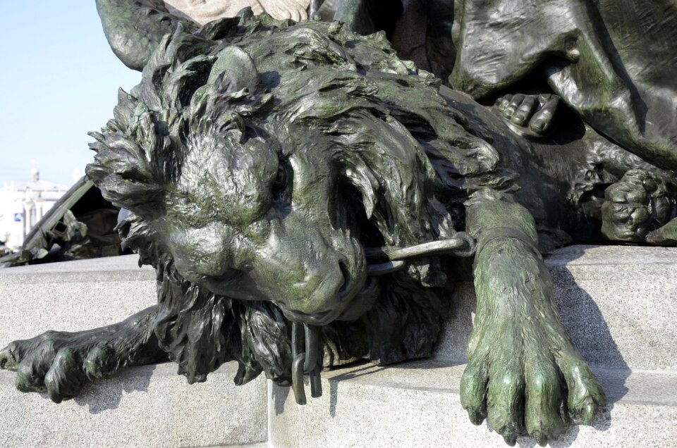 Venice lion head figure photo