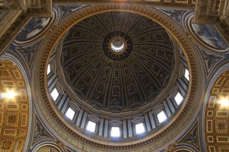 Church dome inside catholic