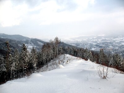 Snow winter in the mountains nature