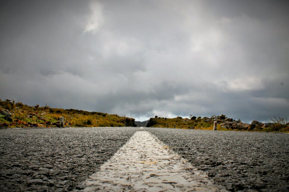 Road cloudy without end