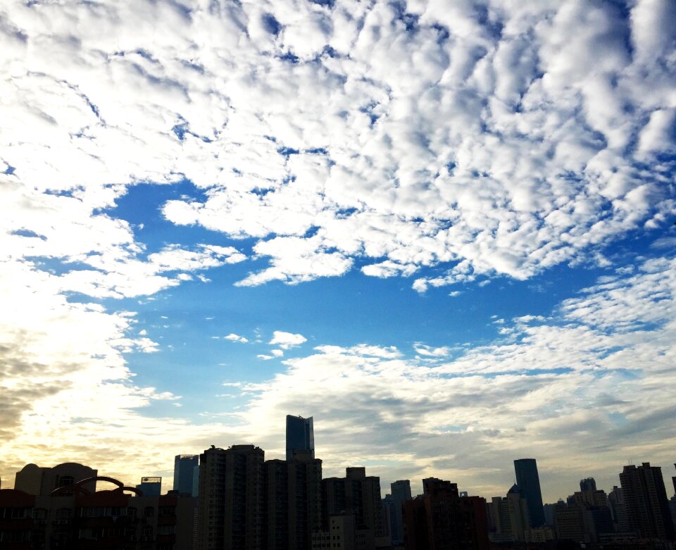Cloud silhouette skyscraper