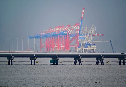 Port container cranes deepwater harbor photo