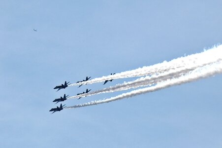 Blue sky air show photo