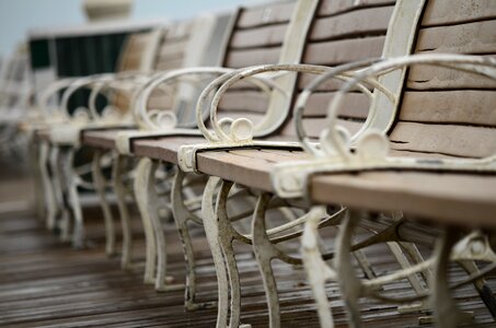 Bench outdoors rainy day