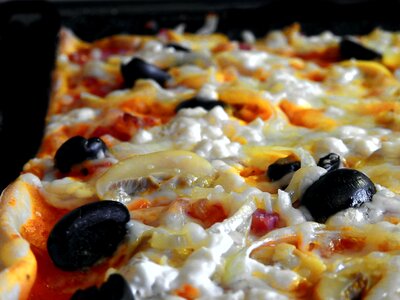 Pizza topping delicious cheese photo