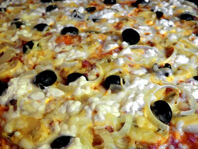Pizza topping delicious cheese photo