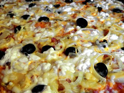 Pizza topping delicious cheese
