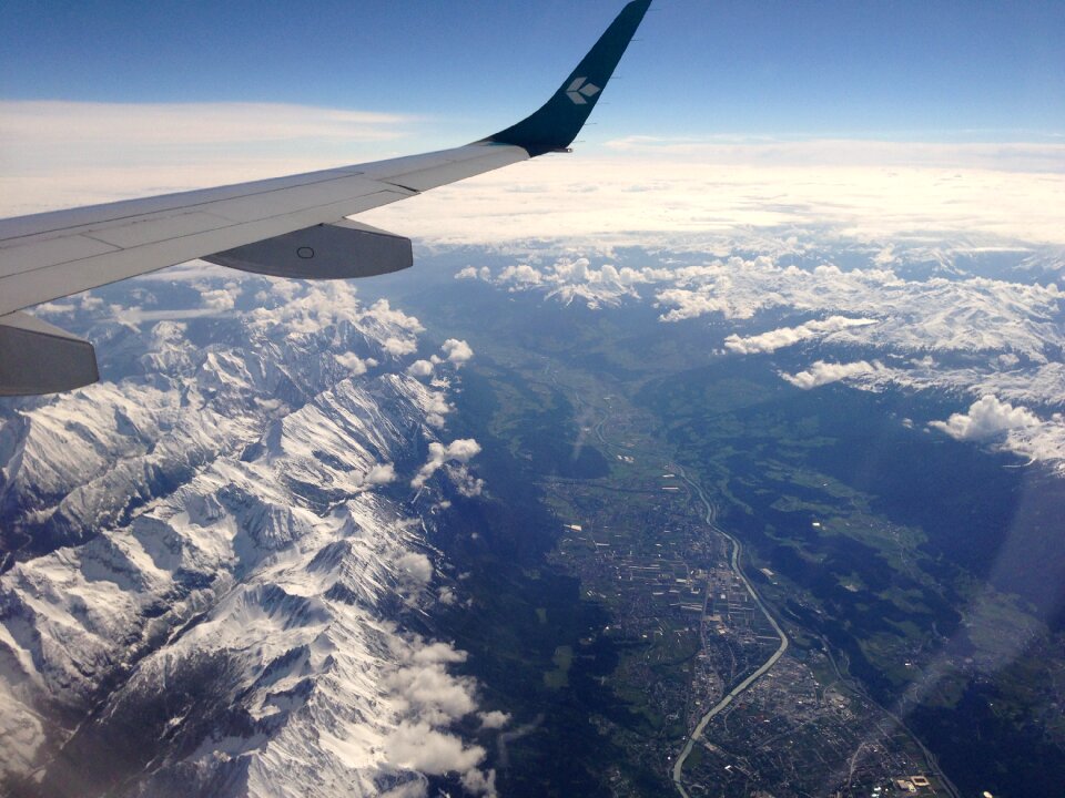 Mountain flight sky