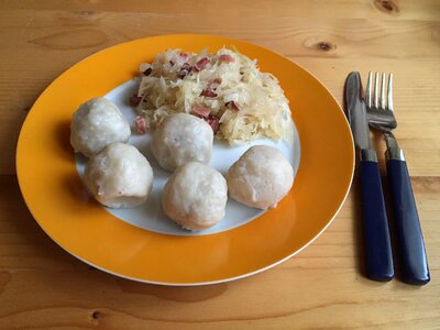 Sausage dumpling meat dumplings selchspeckknödel photo