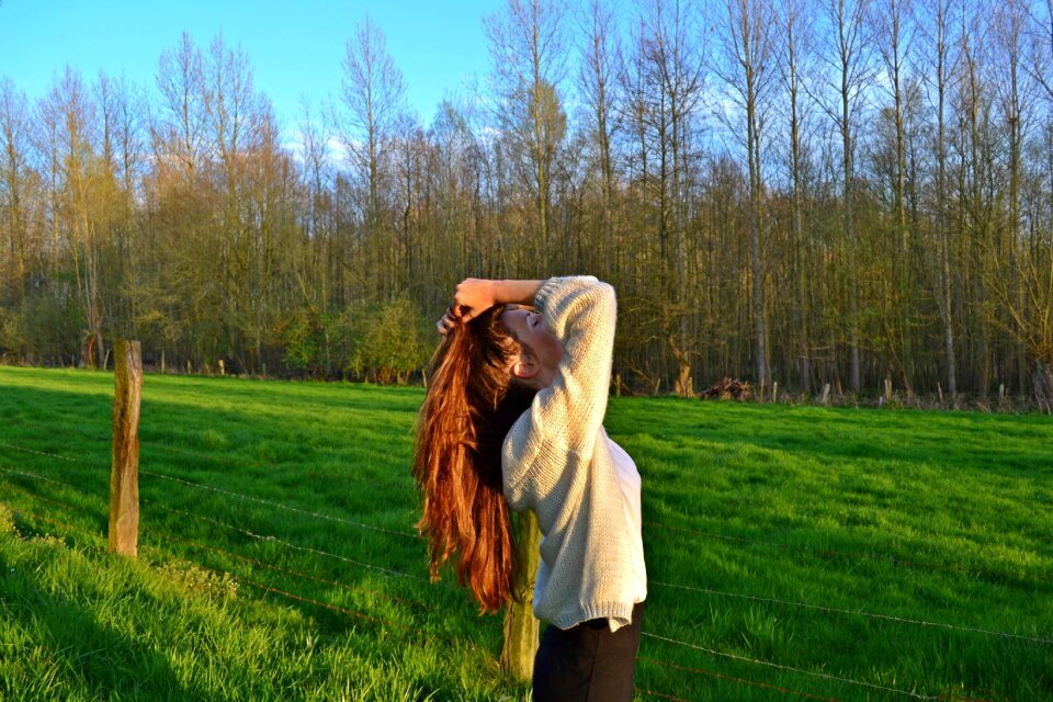 Long hair hairdo red